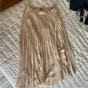 ALICE & OLIVIA blush pleated midi skirt